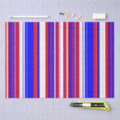 Papier Mousseline Blancs rouges et bleus (Artisanat)