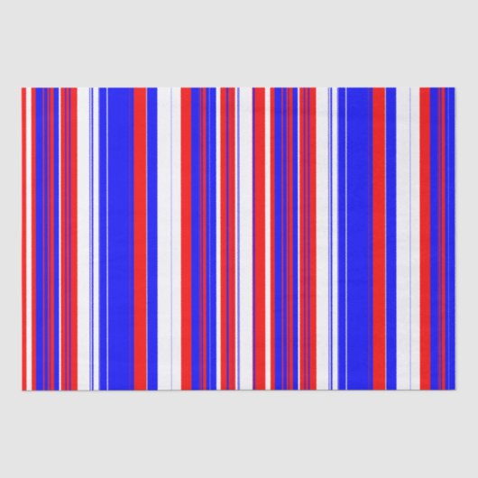 Papier Mousseline Blancs rouges et bleus (Recto)