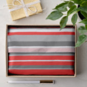 Papier Mousseline Blancs rouges et gris (Cadeau)