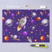 Papier Mousseline Blast Off Anniversaire Document de tissus (Artisanat)