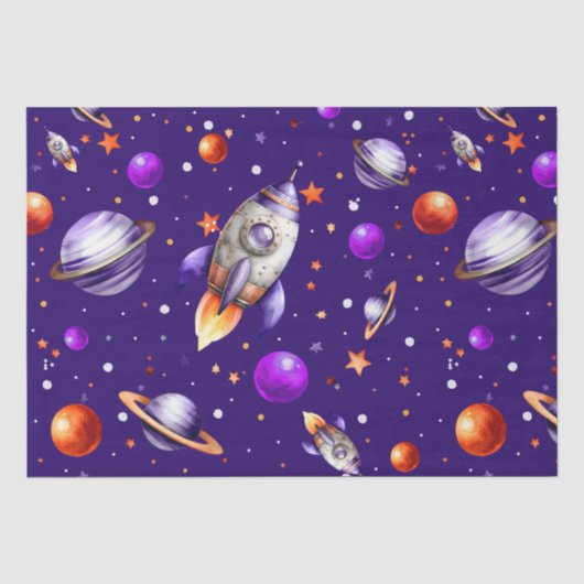 Papier Mousseline Blast Off Anniversaire Document de tissus (Recto)