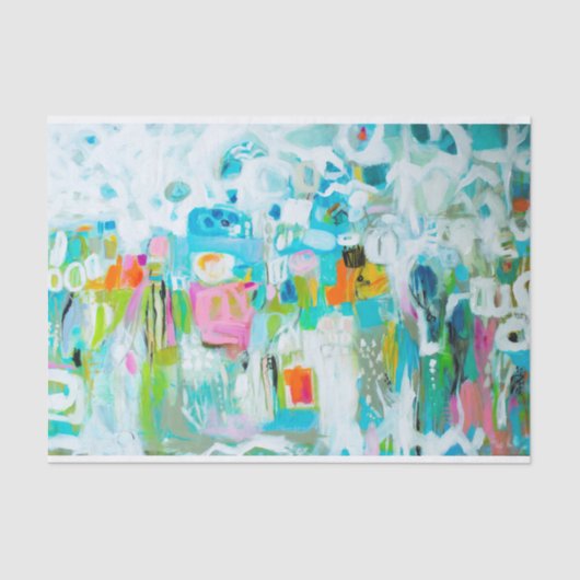 Papier Mousseline Bleu Abstrait (Recto)