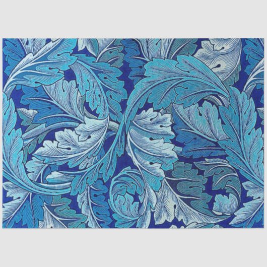 Papier Mousseline Bleu Acanthus (Recto)