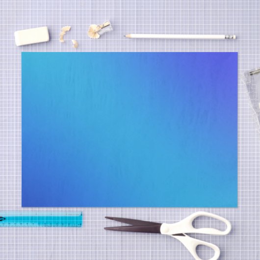 Papier Mousseline Bleu Aqua brillant Ombre Gradient (Artisanat)