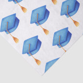 Papier Mousseline Bleu Barrière avec Tassels Graduation (Détail)