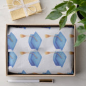 Papier Mousseline Bleu Barrière avec Tassels Graduation (Cadeau)