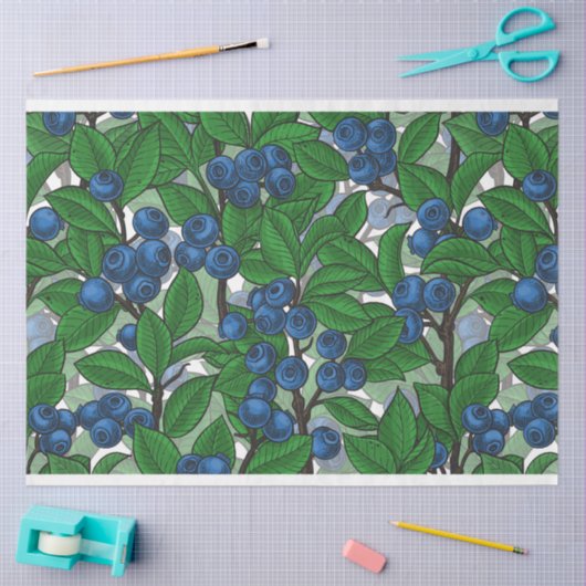 Papier Mousseline Bleu blanc (Artisanat)