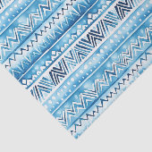 Papier Mousseline Bleu blanc bandes tribales (Détail)
