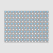 Papier Mousseline Bleu blanc et gris avec points motif (Recto)