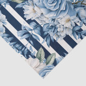 Papier Mousseline Bleu blanc Fête des mariées florale (Détail)