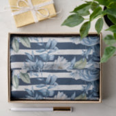 Papier Mousseline Bleu blanc Fête des mariées florale (Cadeau)