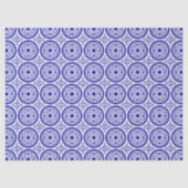 Papier Mousseline Bleu blanc Motif carrelage gothique (Recto)