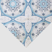 Papier Mousseline Bleu Blanc Perdu Cracked Stone Look Mosaic (Détail)