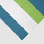 Papier Mousseline Bleu Blanc Vert Frappes Verticales (Détail)