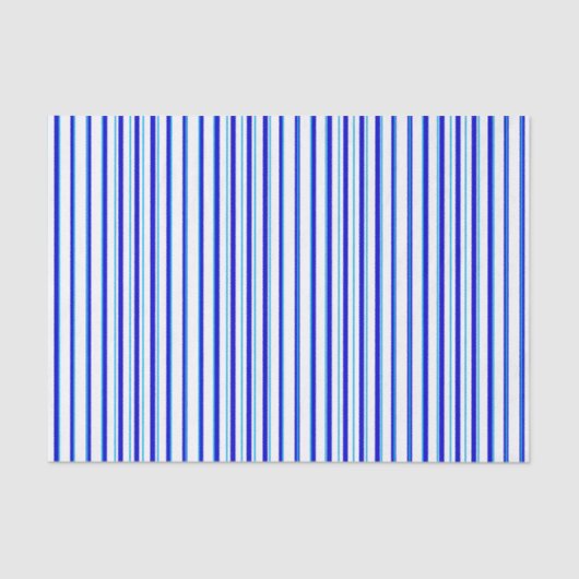 Papier Mousseline Bleu Blanc Vertical Stripes Cool Moderne Motif (Recto)