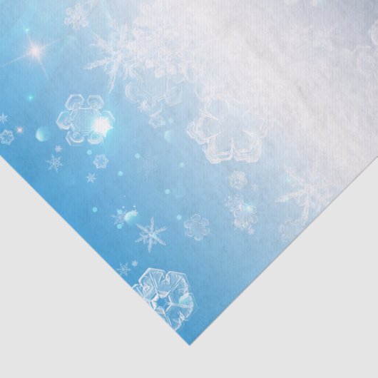 Papier Mousseline Bleu brillant Wonderland Crystal Snowflakes (Détail)