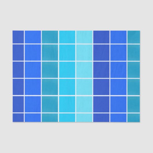 Papier Mousseline Bleu Carré rayures (Recto)