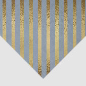 Papier Mousseline Bleu clair avec bandes diagonales dorées (Détail)