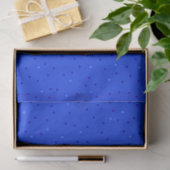 Papier Mousseline Bleu clair avec de petits pois. (Cadeau)