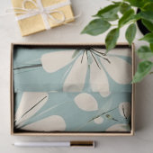 Papier Mousseline Bleu clair Fleurs Super marguerites modernes (Cadeau)