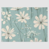 Papier Mousseline Bleu clair Fleurs Super marguerites modernes (Recto)