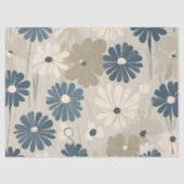 Papier Mousseline Bleu clair Fleurs Super marguerites modernes (Recto)