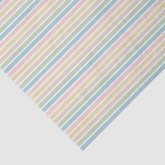 Papier Mousseline Bleu clair Vert Doux Bleu Motif rayures roses (Détail)