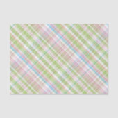 Papier Mousseline Bleu clair Vert Doux Rose Plaid Art Motif (Recto)