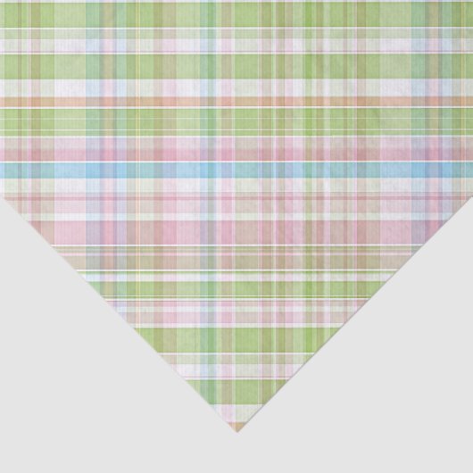 Papier Mousseline Bleu clair Vert Doux Rose Plaid Art Motif (Détail)
