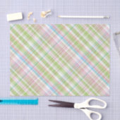 Papier Mousseline Bleu clair Vert Doux Rose Plaid Art Motif (Artisanat)