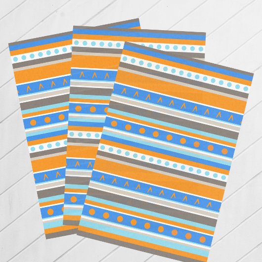Papier Mousseline Bleu clair Woodland Tribal Inspiré Tissu Papier