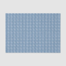 Bleu Classique Avec Motif Crochet Blanc