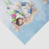 Papier Mousseline Bleu côtier Cockatoo Floral (Détail)