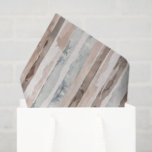 Papier Mousseline Bleu Crème Marron Rayures Anniversaire