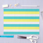Papier Mousseline Bleu d'Aqua, jaune citron et blanc (Artisanat)