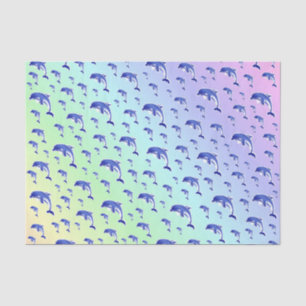 Papier Mousseline bleu, dauphin, poisson, nature, aquatique, design,