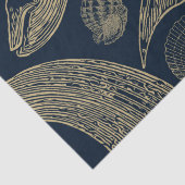 Papier Mousseline Bleu de baleine marine vintage (Détail)