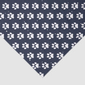 Papier Mousseline Bleu des neiges Empreintes de pattes Noël (Détail)