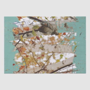 Papier Mousseline Bleu des oeufs de bouleau d'arbre de peinture de