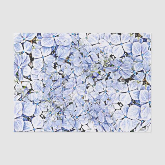 Papier Mousseline Bleu d'hortensia (Recto)