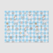 Papier Mousseline Bleu d'oie En vichy Anniversaire (Recto)