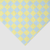 Papier Mousseline Bleu doux et jaune Checkered (Détail)