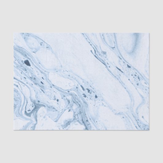 Papier Mousseline Bleu doux et Marbre blanc (Recto)
