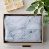 Papier Mousseline Bleu doux et Marbre blanc (Cadeau)
