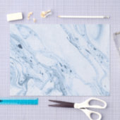 Papier Mousseline Bleu doux et Marbre blanc (Artisanat)