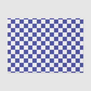 Papier Mousseline Bleu et blanc Checkered