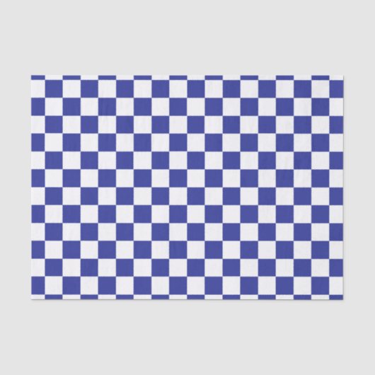 Papier Mousseline Bleu et blanc Checkered (Recto)