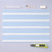 Papier Mousseline Bleu et blanc cinq bandes motif (Artisanat)