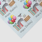 Papier Mousseline Bleu Et Blanc Italien Greyhound Coloré Anniversair (Détail)