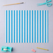 Papier Mousseline Bleu et blanc rayé (Artisanat)